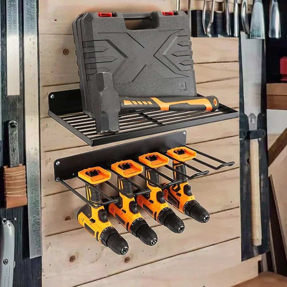 2-Pack Power Tool Wall Mount Holders – Heavy Duty Pegboard Storage Racks for Drill & Screwdriver in Workshop/Garage