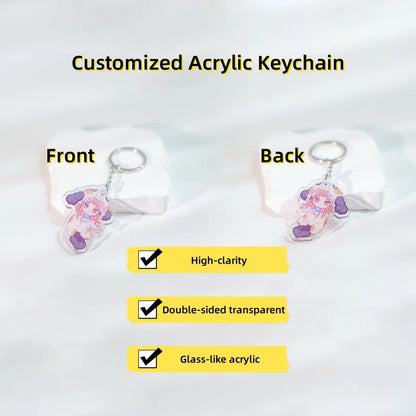 Custom 5cm Acrylic Keychain — HD Transparent Anime Character Charm for Women, Couples Accessories & Easter Gift