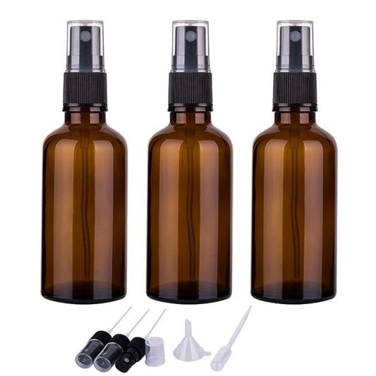 Amber Glass Spray Bottles – 5ml-100ml Travel Refillable Perfume & Essential Oil Atomizer