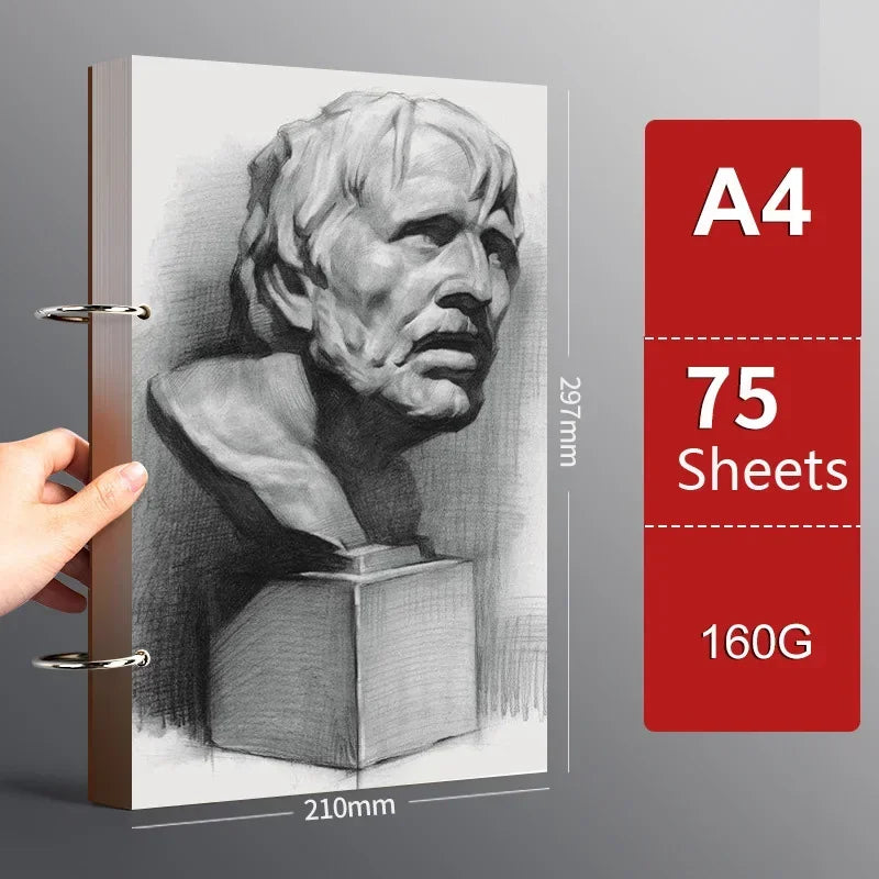 Professional A4 A5 8K 16K 32K Sketchbook – Thick Loose-Leaf Drawing Paper for Artists & Students