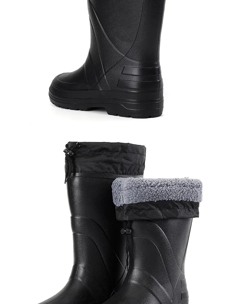 2025 Men’s High-Quality EVA Rain Boots – Non-Slip, Waterproof Winter Snow & Work Shoes with Platform