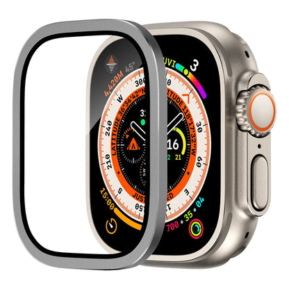 Tempered Glass Screen Protector for Apple Watch Ultra 2 49mm – Anti-Scratch HD Full Film with Metal Bumper, iWatch Ultra Accessories
