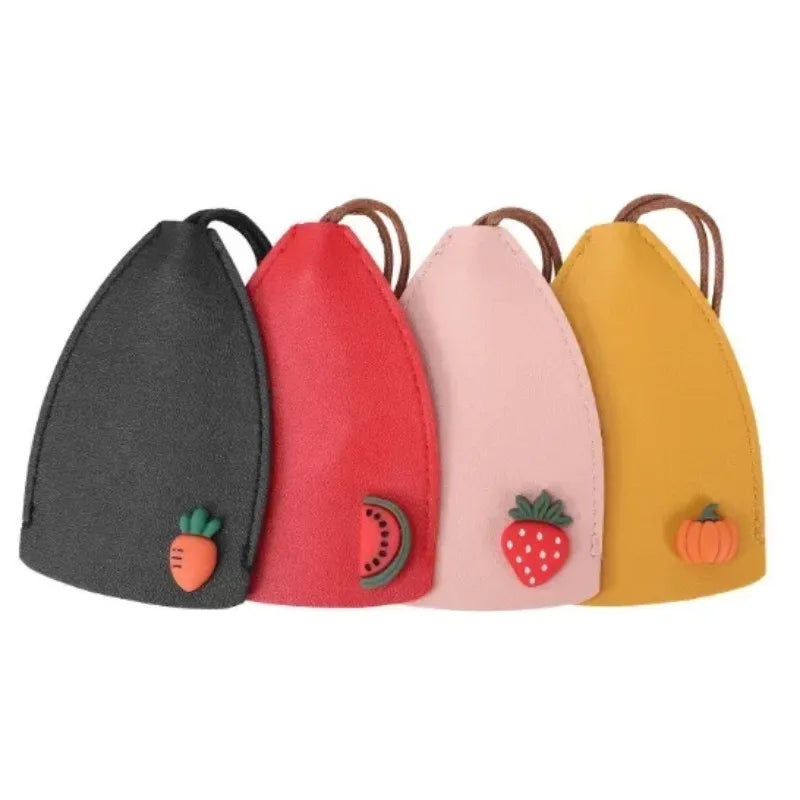 Creative Pull-Out Leather Key Case Cover - Large-Capacity Sleeve Keychain Bag, Cute Car Key Fob Protector with Holder Hook