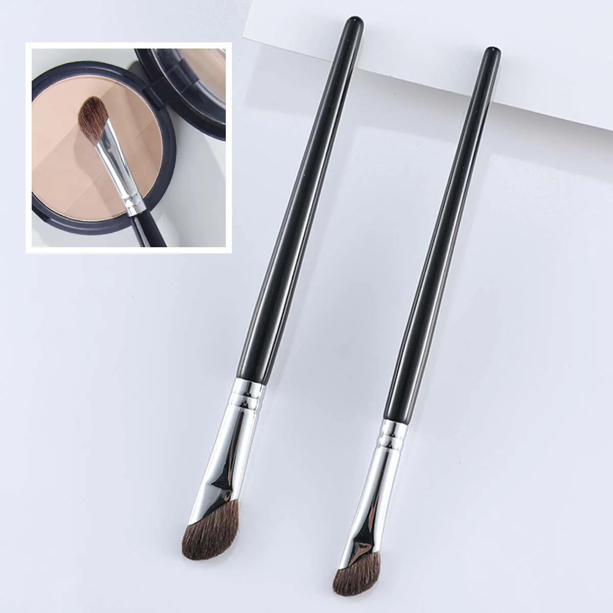 Scythe Nose Shadow & Beveled Highlighter Blending Brush - Beauty Tool for Precision Contouring