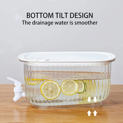 Cold Water Bottle Dispenser Jug – Plastic Tea Pot with Faucet, Juice Pitcher for Drinks, Ideal for Fridge and Drinkware