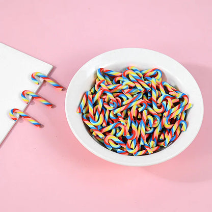 10/30/50pcs Mini Candy Cane Ornaments – Red & White Resin DIY Christmas Decorations for Home & New Year 2025