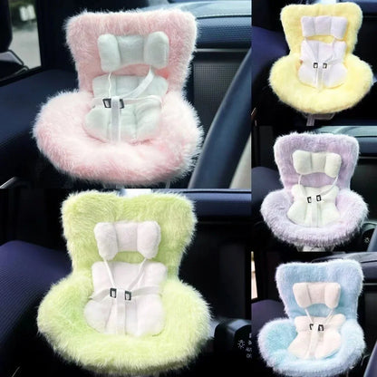 Labubu Car Doll Safety Seat – Kawaii Plush Aromatherapy Air Freshener for Ob11 & Dolls up to 18cm