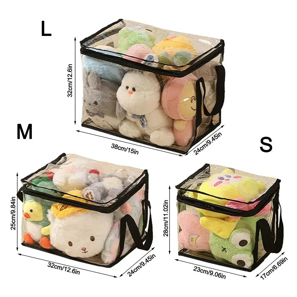 Large Capacity PVC Waterproof Toy Storage Box – Foldable Transparent Dustproof Home Organizer Bag