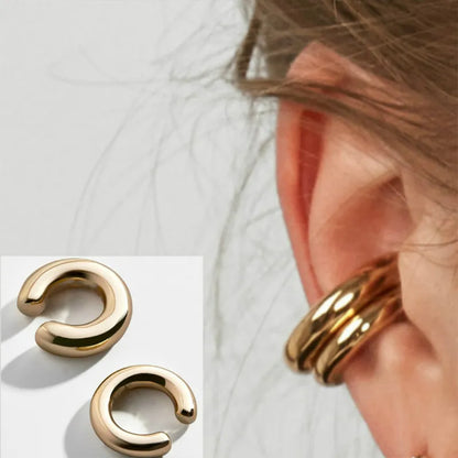 Unique Asymmetrical Round Cartilage Ear Clip: Metal Fake Piercing for Women & Girls - Fashion Ear Cuff Jewelry Christmas Gift