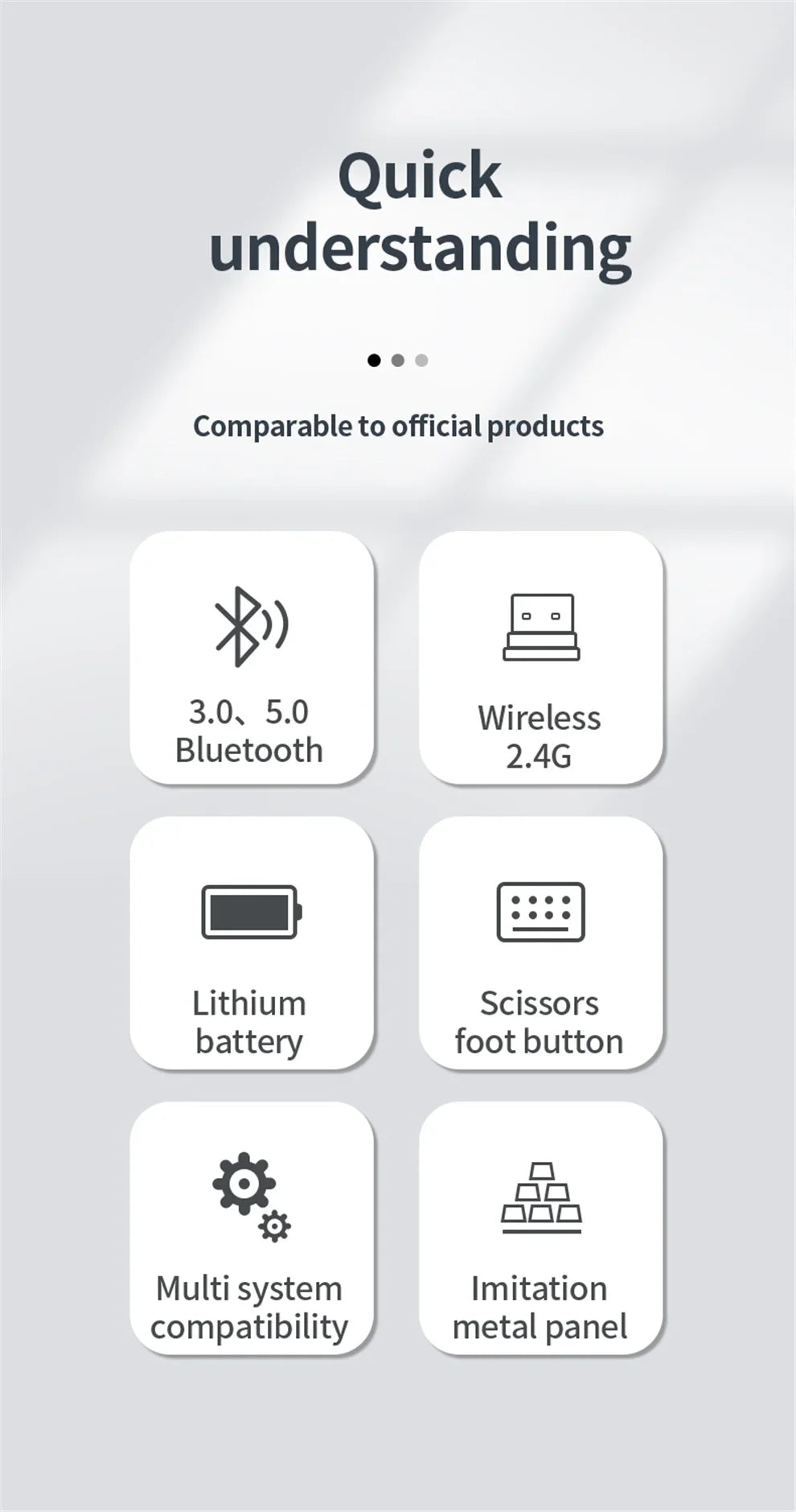 Gray Bluetooth 5.0 & 2.4G Wireless Keyboard Mouse Combo – Rechargeable Full Size Keyboard for Notebook & Laptop