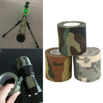 Camouflage Invisible Tape — Reusable Self-Cling Camo Wrap for Hunting Rifle & Outdoor Camping