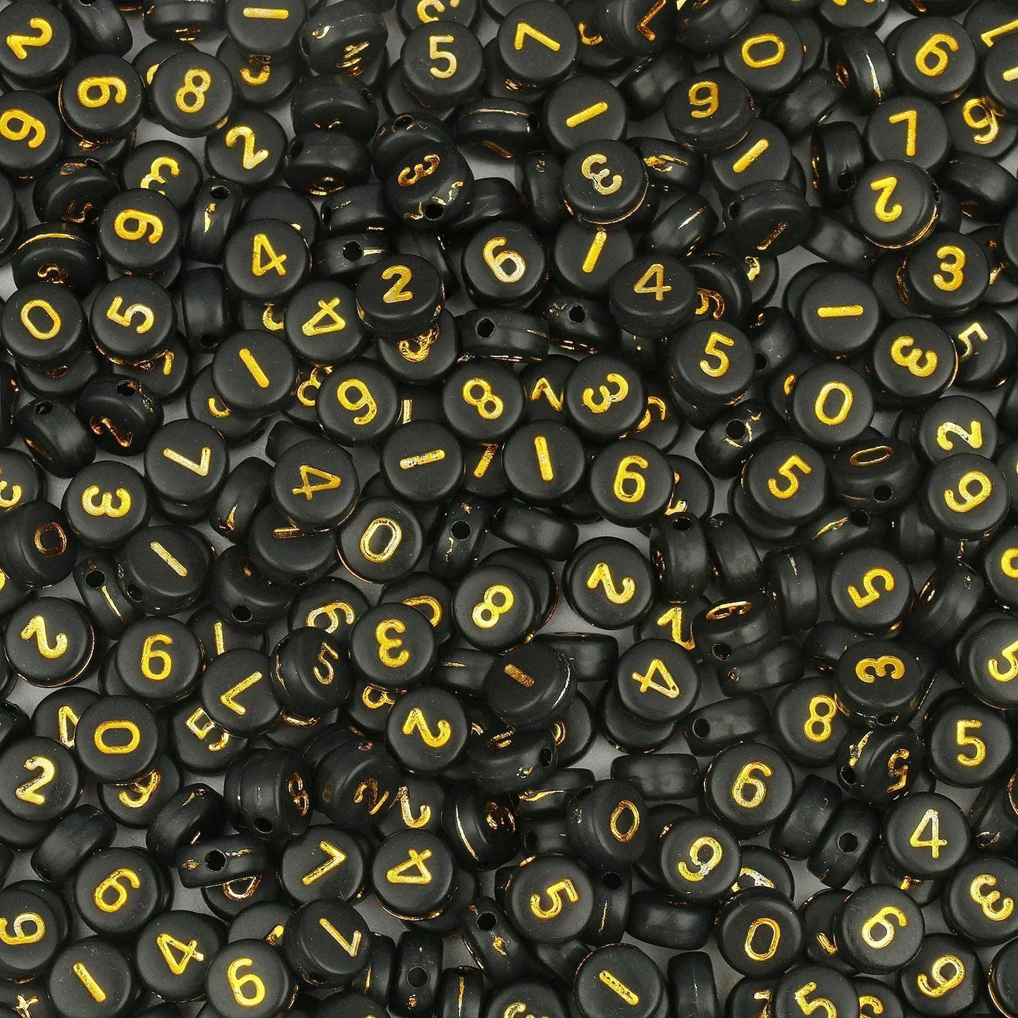 A-Z Alphabet Beads Set - 100-500pcs Black Gold Acrylic Letter Beads for DIY Jewelry Making Charm Bracelets Accessories