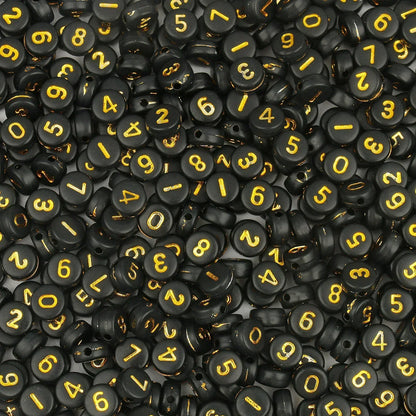 A-Z Alphabet Beads Set - 100-500pcs Black Gold Acrylic Letter Beads for DIY Jewelry Making Charm Bracelets Accessories