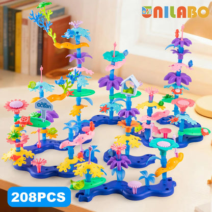 STEM Flower Garden Building Toy - Creative Educational Construction Set for Kids Ages 3-7