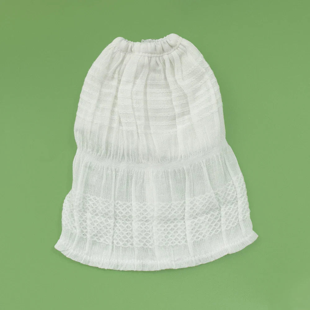 Blythe Doll Clothes Plaid Pleated Skirt & Off-Shoulder Top Tulle Dress Set — Ruffle Skirt for Licca, Azone, OB22, YMY Doll Accessories
