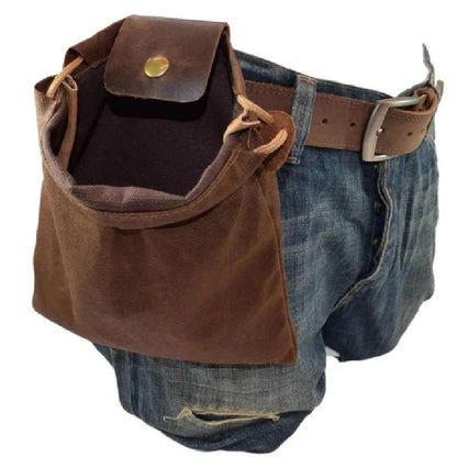 Medieval Suede Pouch Coin Bag: PU Leather Drawstring Wallet for Men & Women - Viking Larp Costume Gear, Cosplay, Pagan Accessories for Adults