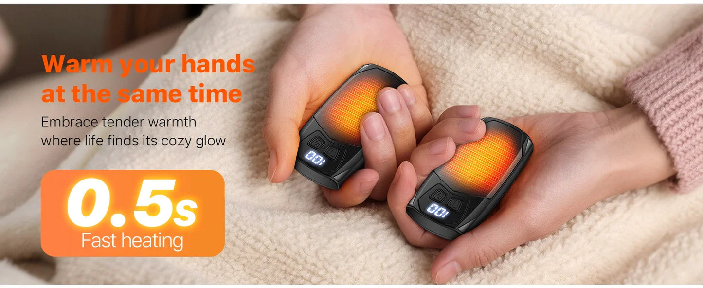 2-Pack Rechargeable Hand Warmers 2000mAh – Electric Pocket Heater for Christmas, Outdoors, Hunting, Golf & Camping