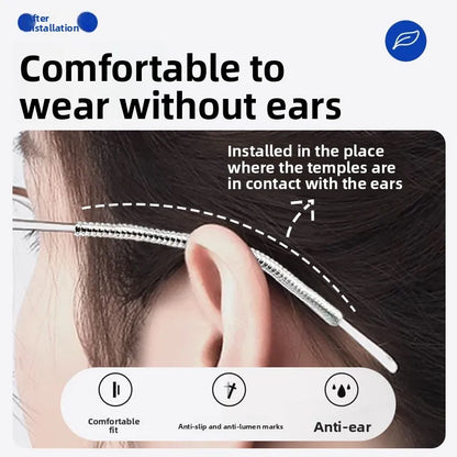 Anti-Slip Silicone Ear Hooks for Glasses – Sports Eyewear Retainer Grips to Prevent Falling Off