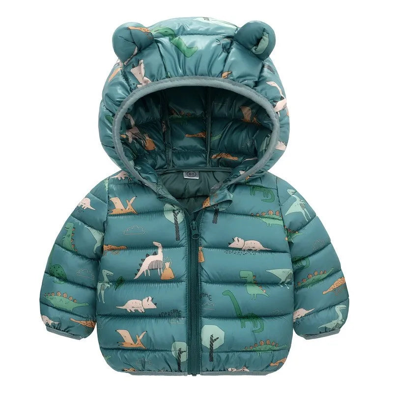 Baby Lightweight Hooded Down Jacket – Warm Zipper Coat for Boys & Girls (0-5 Years), Winter Outerwear Gift