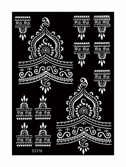 Reusable Henna Stencil Templates for Hand & Body – Floral Tattoo Stencils for Women, Weddings & Festivals Body Art Makeup Tools