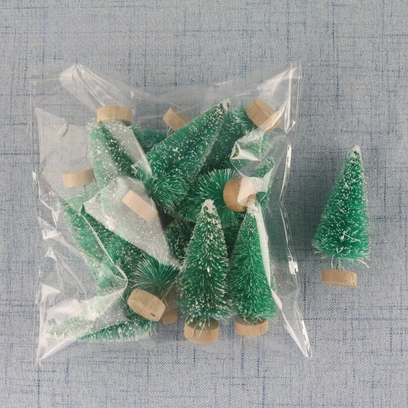 Mini Artificial Christmas Tree Figurine — Sisal, Silk & Cedar Pine for Fairy Garden, Micro Landscape & New Year Decor