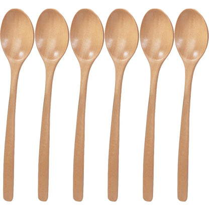 6-Piece Bamboo Wooden Spoon Set – 9” Korean Style Natural Wood Spoons for Soup, Cooking & Mixing