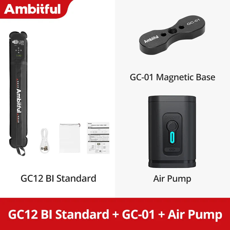 Ambitful GC12 Gold Crow Flexible Photography Lighting - 2700K-6500K Portable LED Soft Light, Inflatable Air Light