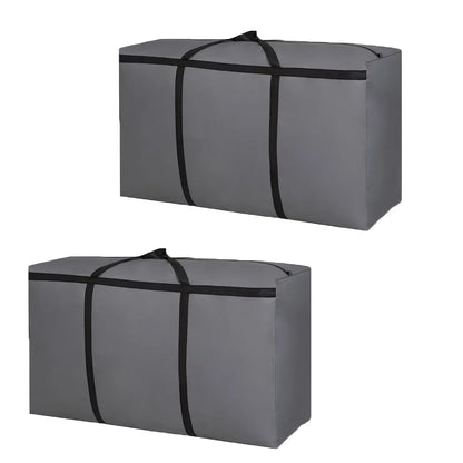 2-Pack Heavy Duty Moving Bags - Extra Large Zipper Storage Totes with Handles for Clothes, Dorms & Moving