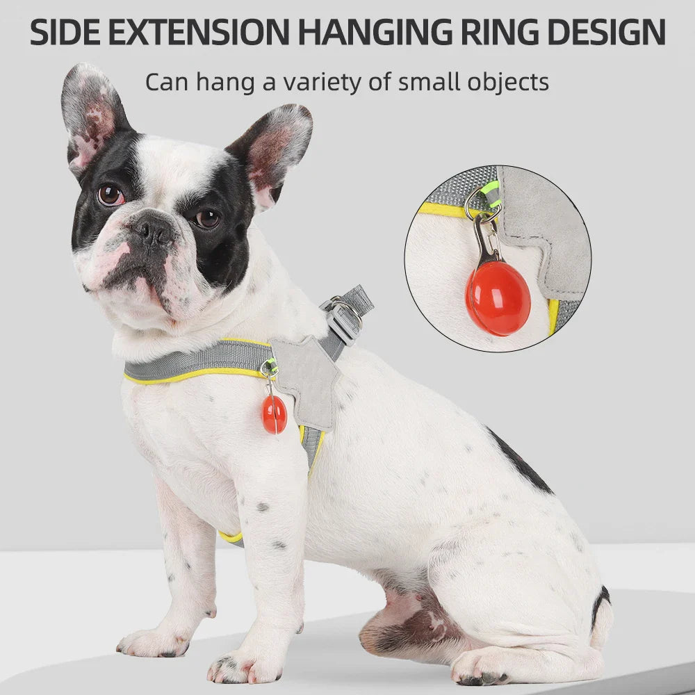 Reflective Pet Dog Harness: No-Pull Vest for Small to Medium Dogs and Cats - Puppy Chest Strap for Pugs, Chihuahuas, Bulldogs