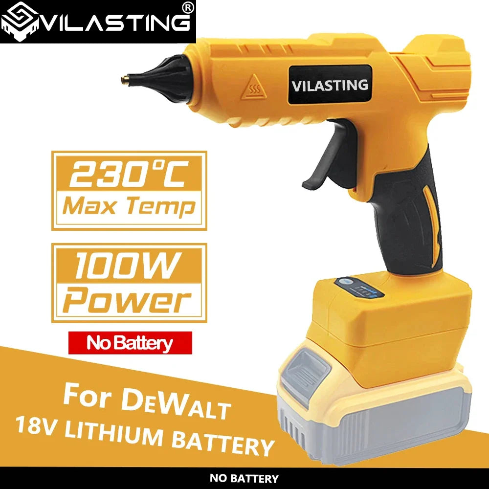 VILASTING Cordless Electric Hot Melt Glue Gun – 11mm Glue Stick Welding Gun Compatible with Dewalt 18V Battery