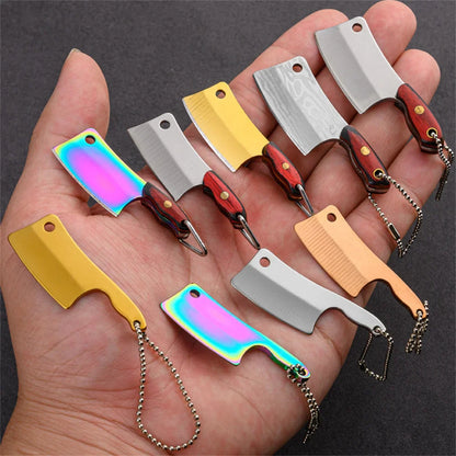 Mini Kitchen Knife Keychain - Portable Wine Bottle Opener & Paper Cutter EDC Fixed Key Chain Pendant for Women