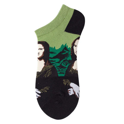 40-Style Colorful Cotton Ankle Socks – Fashion Novelty Short Socks for Men & Women, Funny Animal, Food & Avocado Casual Designs