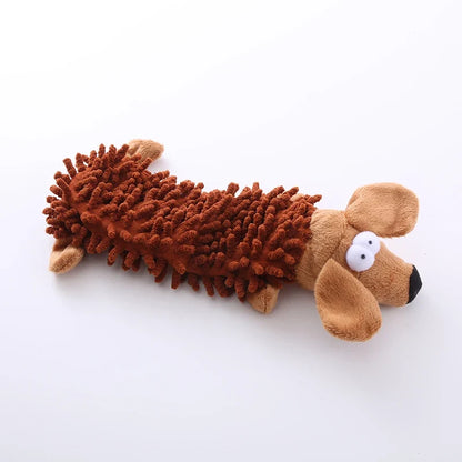 Plush Squeaky Dog Toy - Frog and Hippo Chew Toy for Teething and Teeth Cleaning