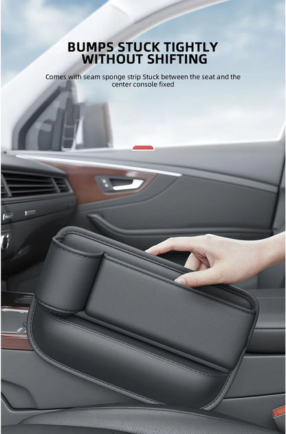 Multifunctional Car Seat Gap Organizer – Leak-proof PU Leather Storage Box with Cup Holder