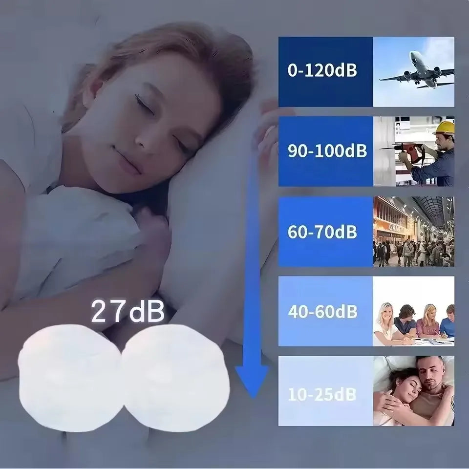 Soft Silicone Earplugs – Reusable Waterproof Noise-Canceling Gel Ear Plugs for Sleeping, Swimming & Flying