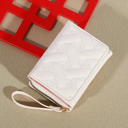 Men’s Fashion Embroidered Love Coin Purse – Trifold Wallet with Multi Card Slots