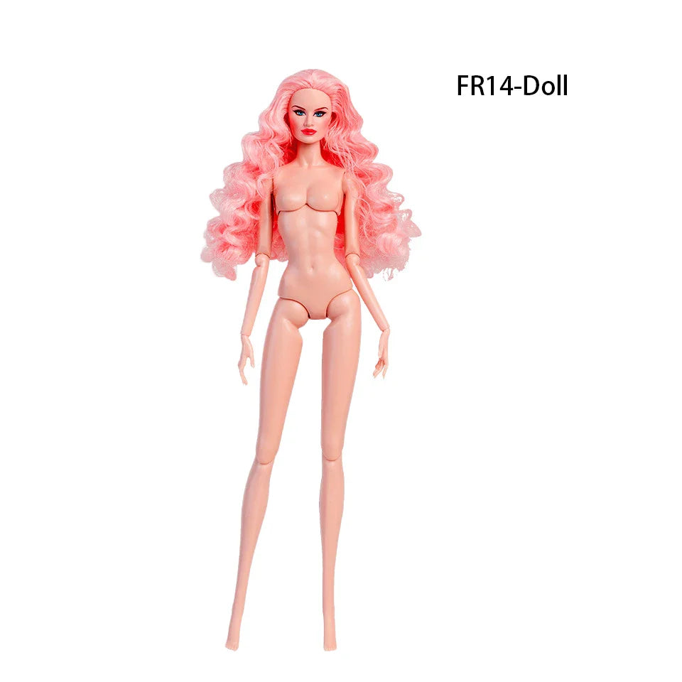 32cm European Supermodel Nude Doll – Original 1/6 Joint Figure with Multi-Color Skin and Exquisite Makeup, Full Series Collectible Toy