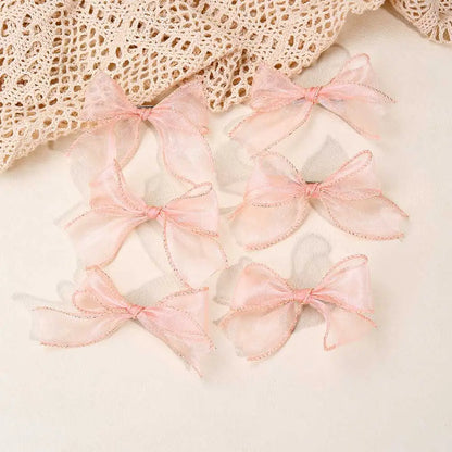 6Pcs White Lace Bow Hair Clips for Baby Girls – Lovely Bowknot Hairpins, Barrettes, Kids Hairgrips, Korean Headwear Accessories