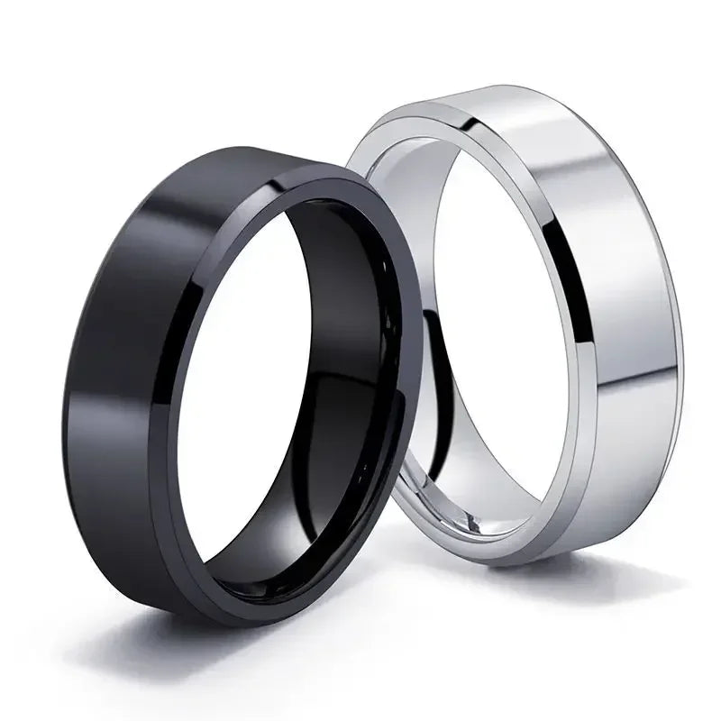 New Stainless Steel Titanium Ring - Simple Trendy Metal Rings for Women & Men, Party Jewelry Punk Accessories