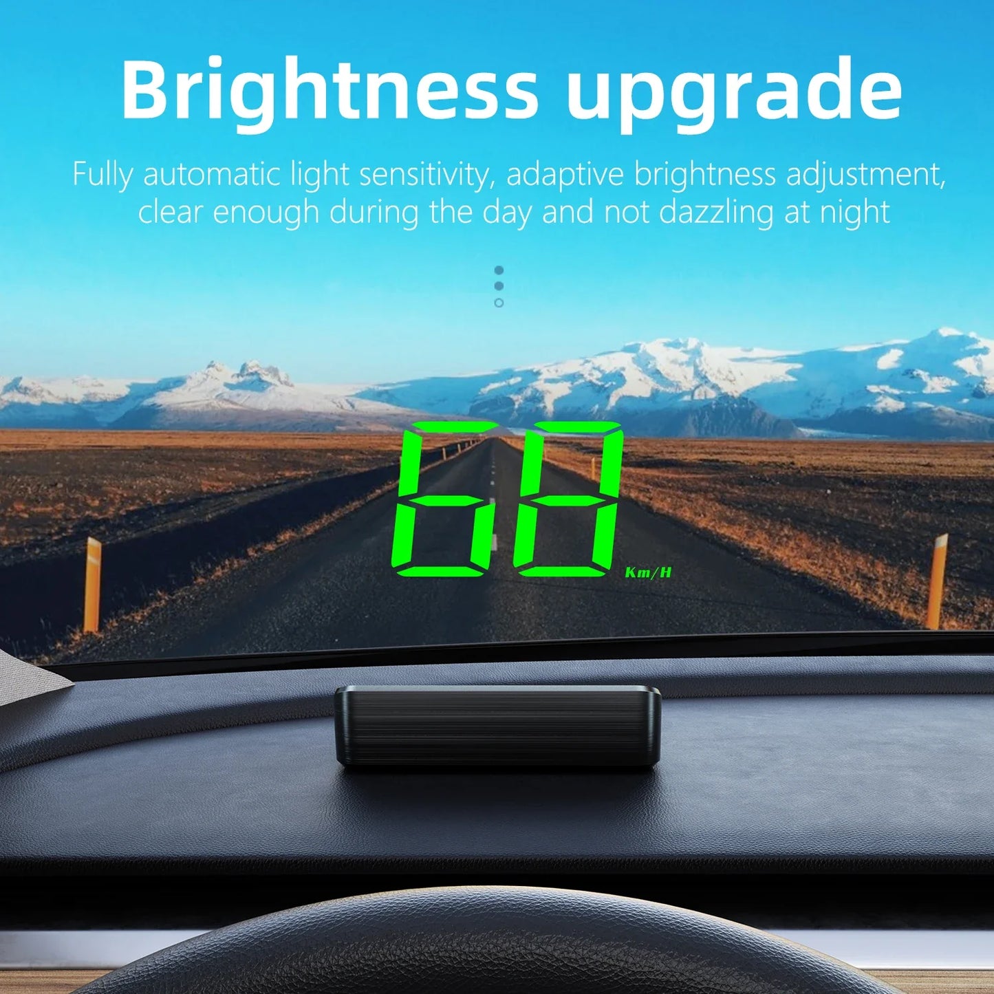 M2 Head-Up Display Digital Speedometer GPS HUD – Plug & Play Windshield Projector with Large KMH Font for All Cars