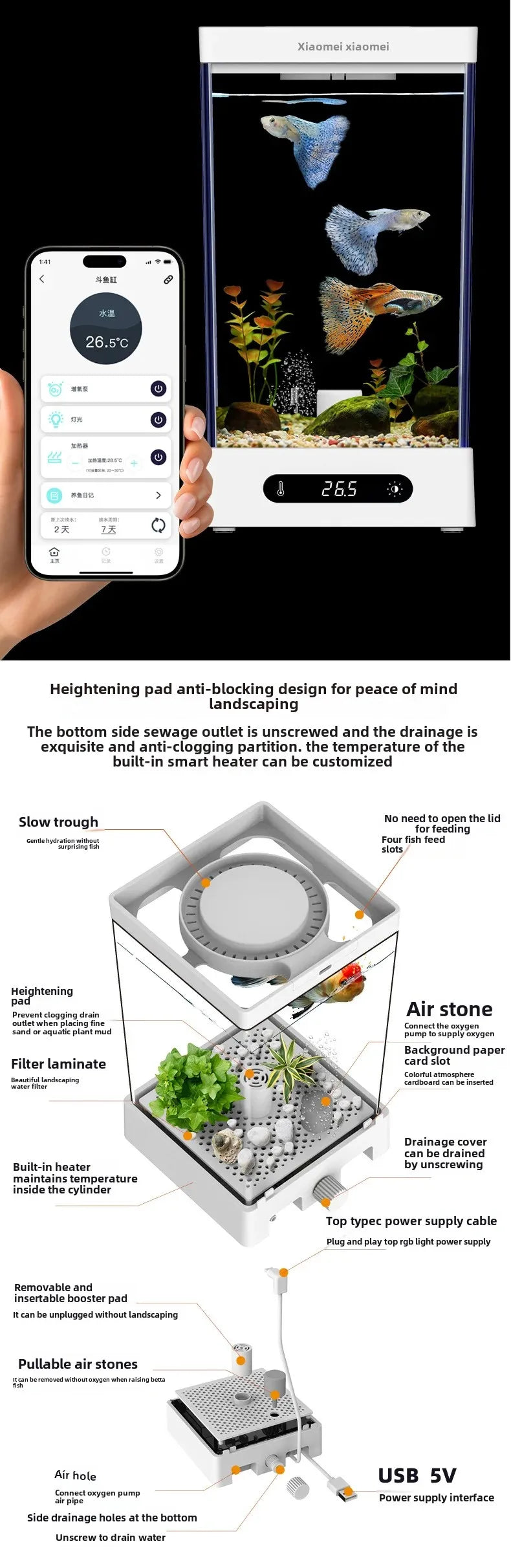 Smart Betta Fish Tank – Mini Desktop Self-Circulating Ecological Aquarium for Small Spaces