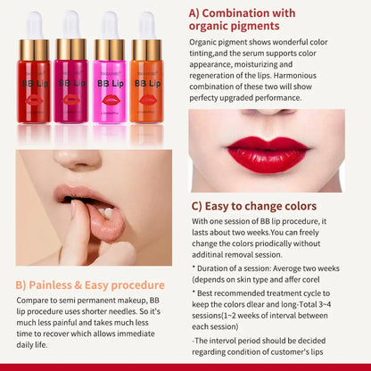 BB Lips Ampoule Serum Starter Set – Semi-Permanent Tinted Lip Gloss, Moisturizing & Long-Lasting Lip Care with Free Shipping