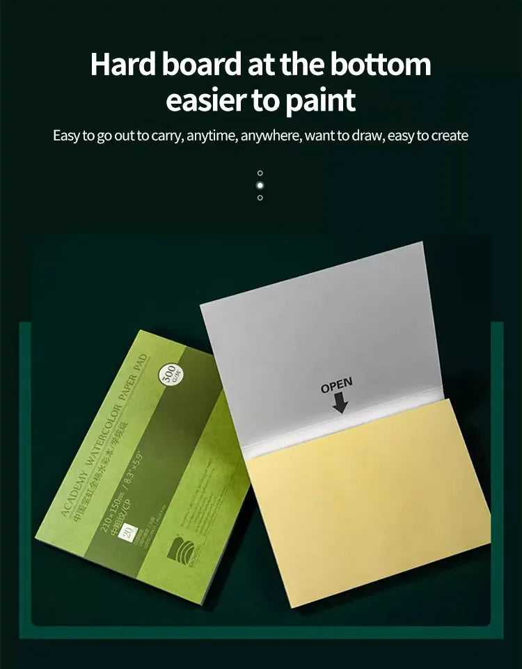 100% Cotton Watercolor Paper Pad – 32K/16K/8K 20 Sheets 200gsm/300gsm Sketchbook for Drawing & Painting