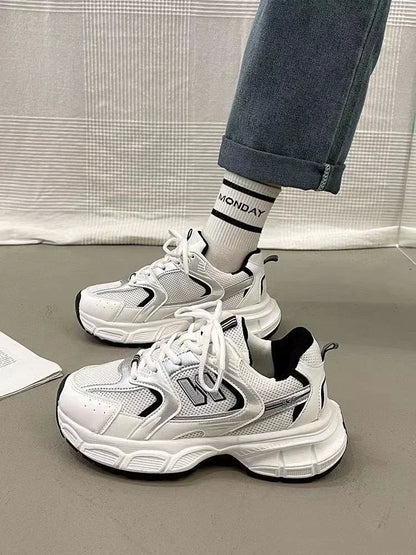 Women's Luxury Thick Sole Sneakers – Breathable Mesh Casual Fashion Trainers