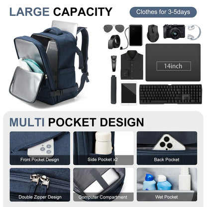 Travel Backpack 40x20x25cm – Cabin Bag for Ryanair, Airplane Carry-On, School, Laptop & Leisure, Women & Men