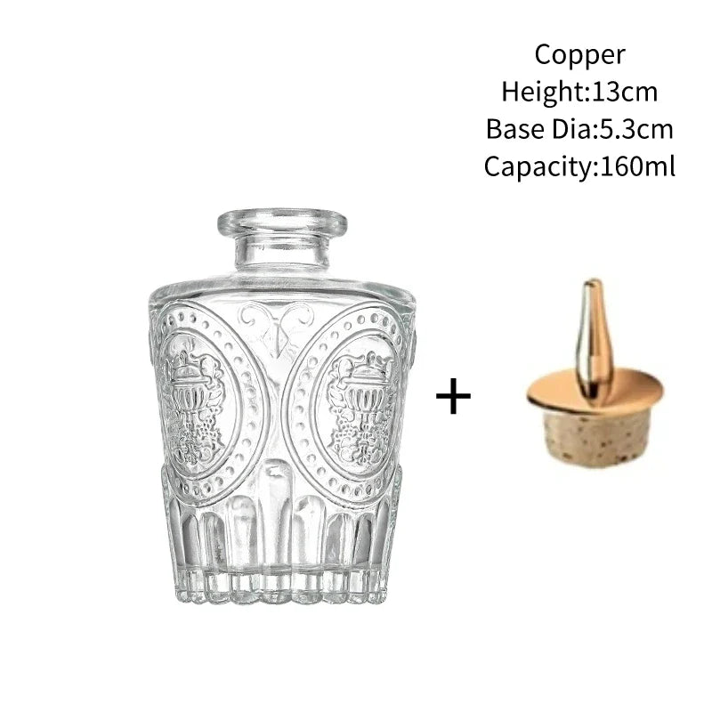 Vintage Glass Cocktail Bitters Bottles — Stainless Steel Cap Seasoning & Bar Accessories for Kitchen & Bartender Use