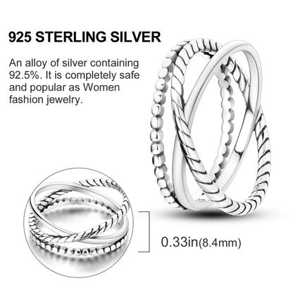 925 Sterling Silver Ring – Infinite Love Star & Moon Design for Women, Wedding Jewelry Gift