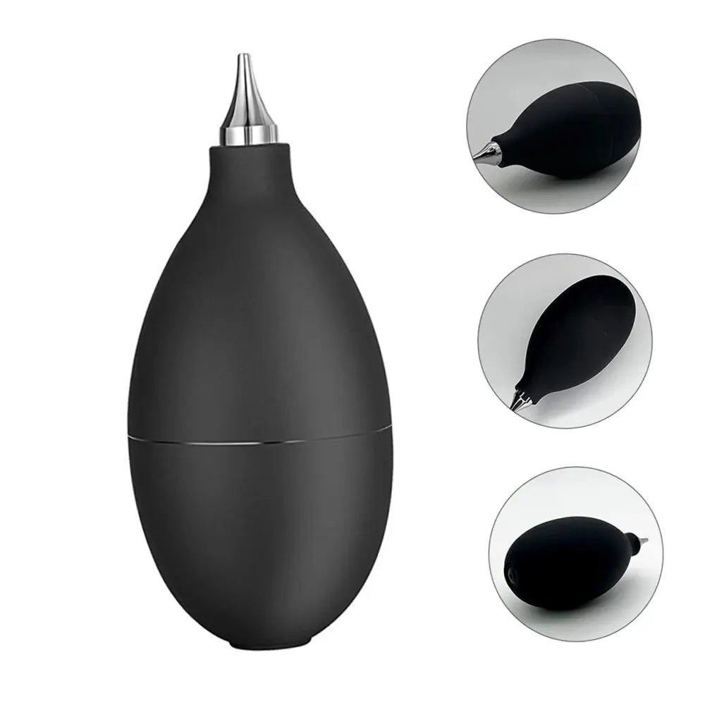 Digital Air Blower for Lens and Computer Cleaning - Black Dust Removal Tool for Cameras, Keyboards, and Clocks