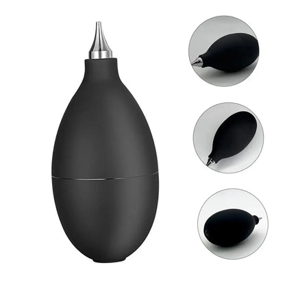Digital Air Blower for Lens and Computer Cleaning - Black Dust Removal Tool for Cameras, Keyboards, and Clocks