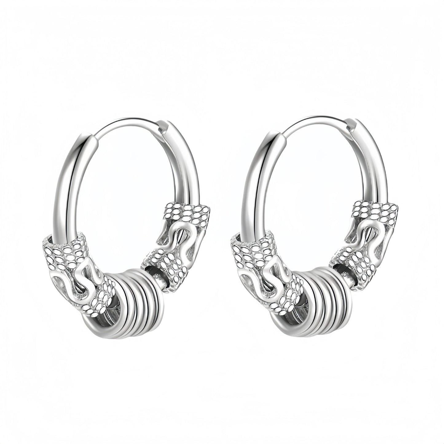 Long Hanging Cross & Leaf Hoop Earrings – Vintage Stainless Steel Hip Hop Unisex Jewelry Accessories